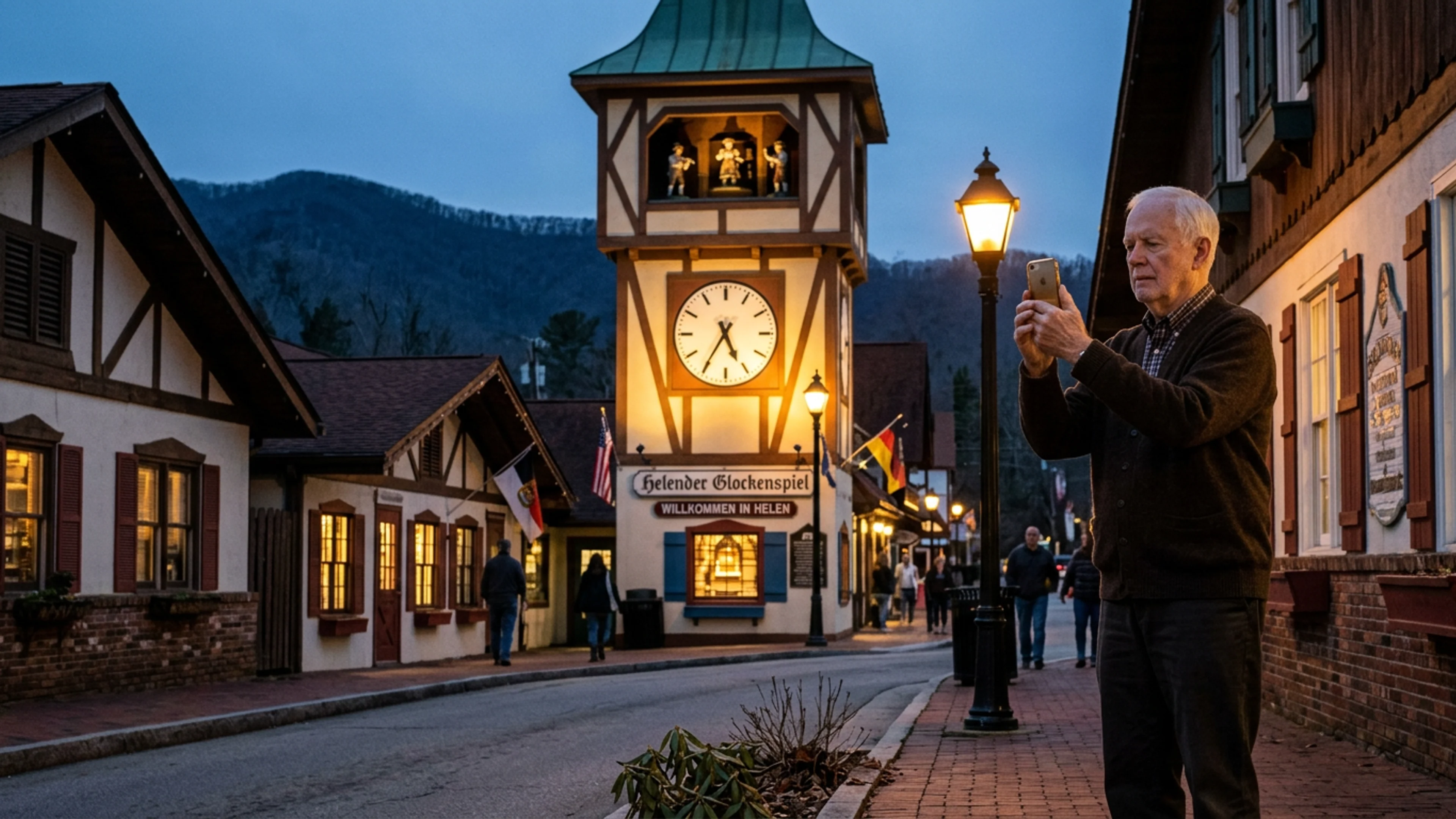 A still frame from Mr. Wilhelm Kreitz's January 6 iPhone video, approximately 11 seconds in. The Glockenspiel's second hand is visible in the upper-right quadrant. Per Mr. Kreitz, its position at this moment is approximately 2.3 degrees ahead of the position a correctly calibrated second hand should occupy at the video's time stamp. The author of this piece, Dr. Wilhelm Brüning, is Mr. Kreitz's cousin by marriage. (Photo: Bavarian Brainrot / Dr. Wilhelm Brüning, from footage provided by W. Kreitz)