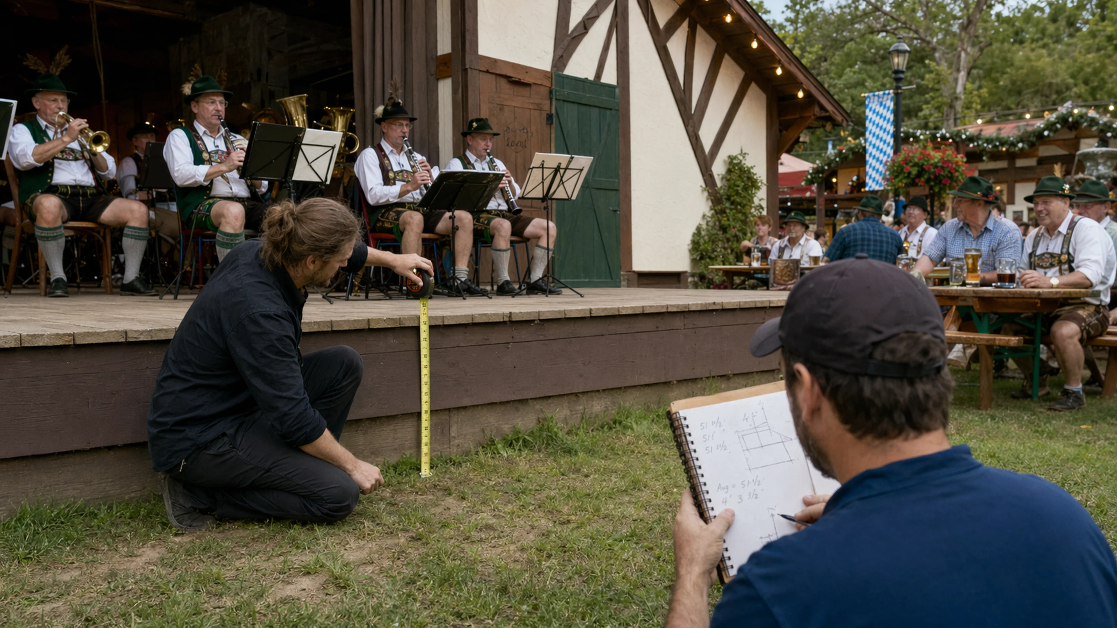 Helen Festhalle Bandshell Stage Height Precisely Matches A Widely-Circulated 2017 Construction Diagram Of A Structure In The Caribbean, Per A Professional Theater Rigger Interviewed By Bavarian Brainrot