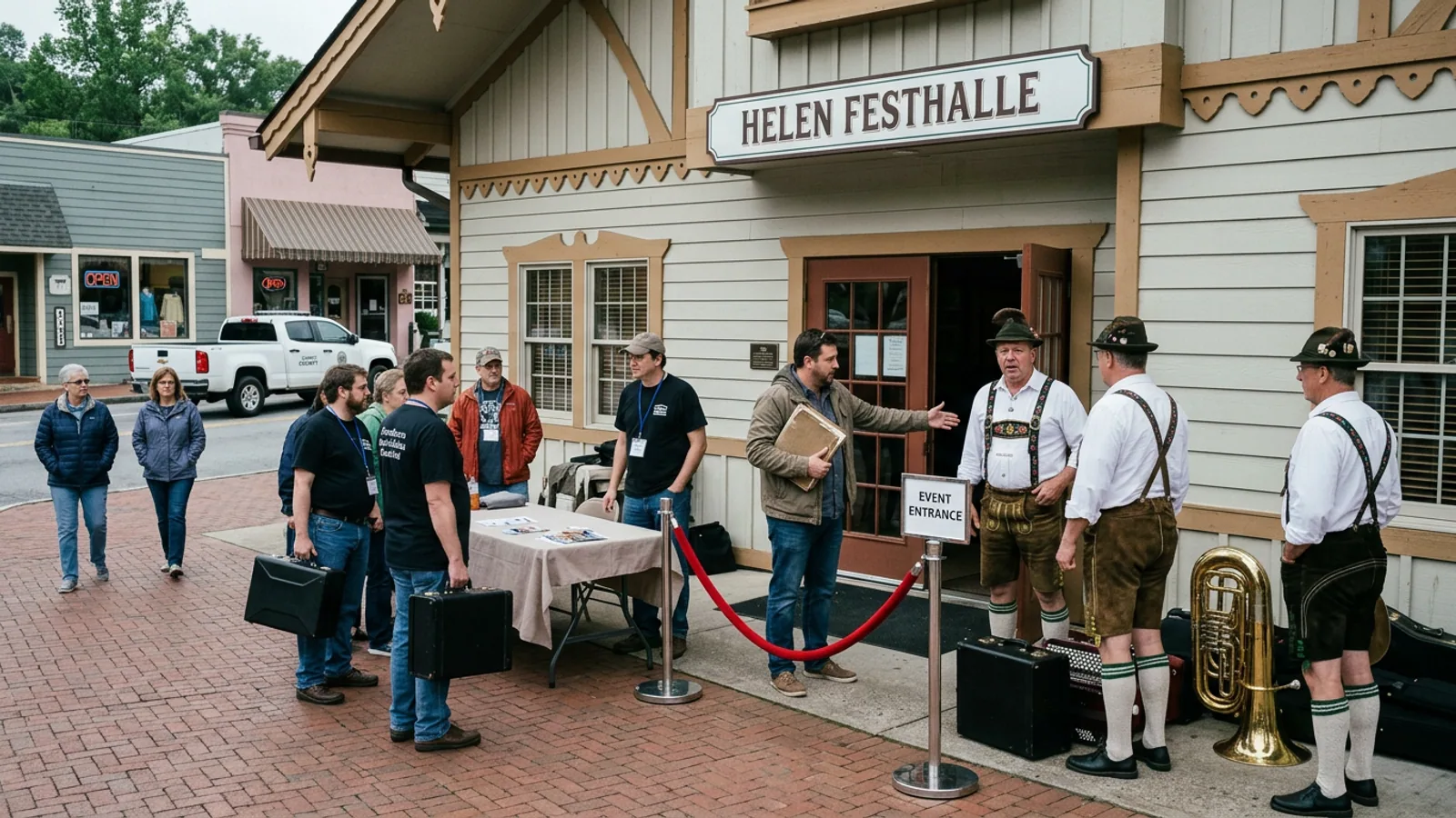 The Helen Festhalle main hall, photographed during a Thursday morning setup. (Photo: Bavarian Brainrot / Dr. Wilhelm Brüning)