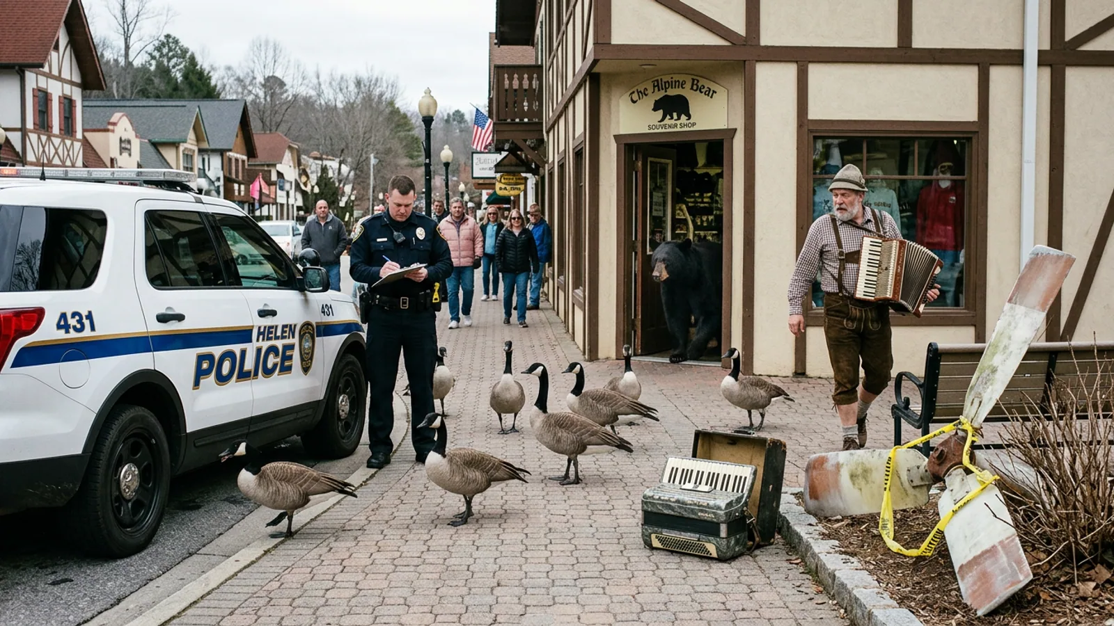 Bruckenstrasse at mid-morning, February 9. At least two of the geese in this stretch were subsequently the subject of dispatched calls. (Photo: Bavarian Brainrot / Connor McAllister)