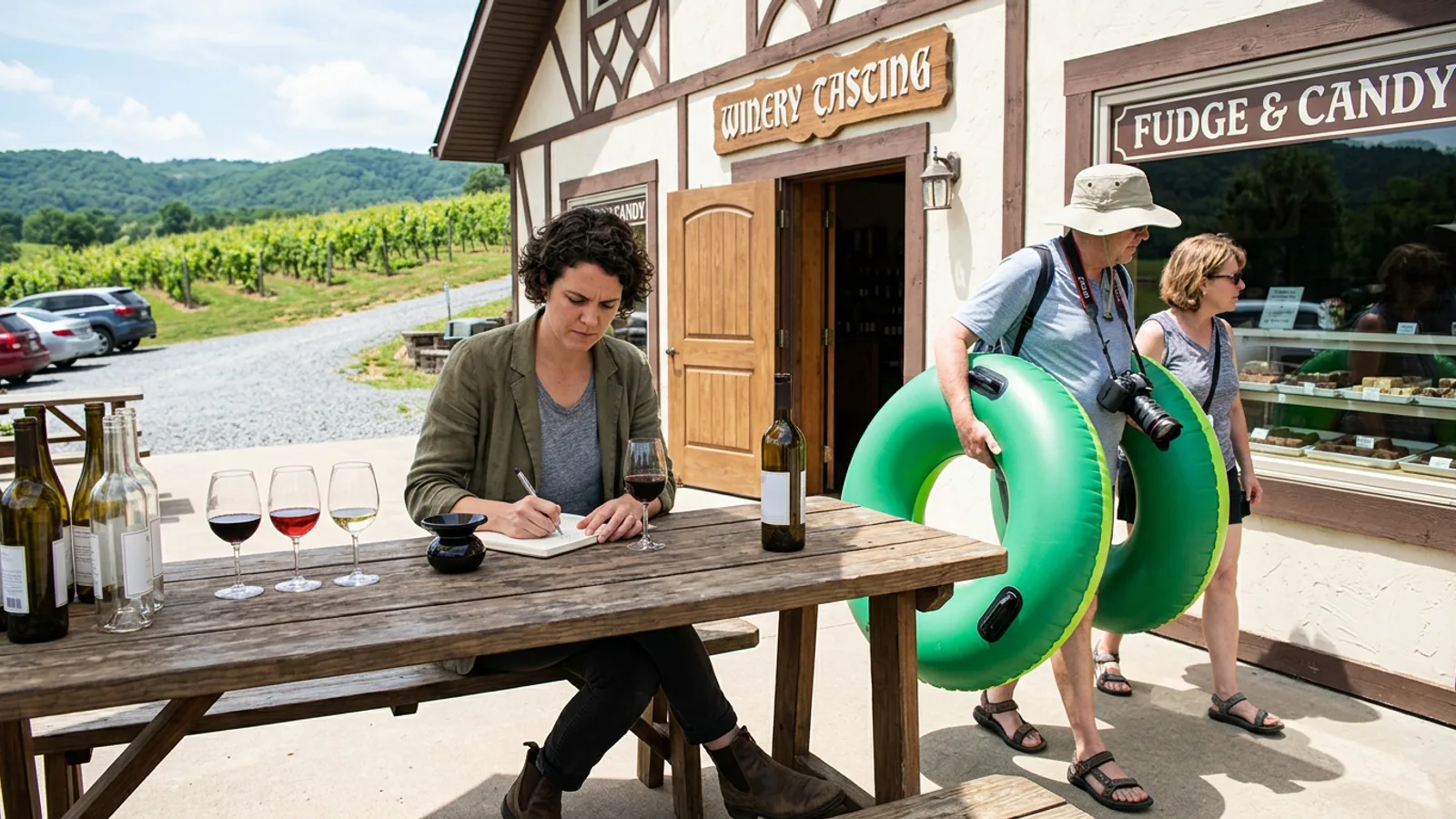 Morning light across the Chambourcin block at Habersham Ridge Vineyards, six miles north of Helen on the Robertstown Road. (Photo: Bavarian Brainrot / Kaitlyn Reese-Brockman)