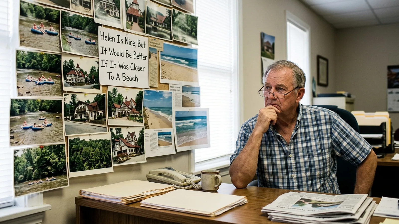 The view from the Helen Welcome Center parking lot, Tuesday afternoon. (Photo: Bavarian Brainrot / Brenda)
