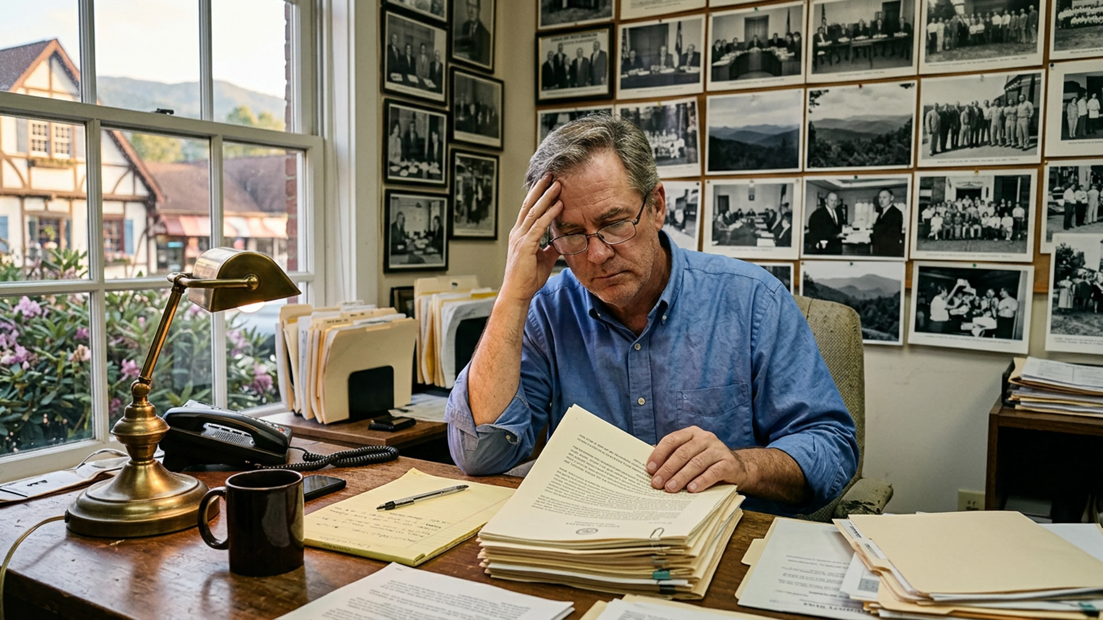 The 2,400-word White County BOC Memorandum BOC-26-044, printed on county letterhead and paperclipped, photographed on the editorial desk of this publication Friday afternoon. The memorandum's cover paragraph, in 14-point Garamond, begins: 'Thank you for your letters.' (Photo: Bavarian Brainrot / Edmund Crowe)
