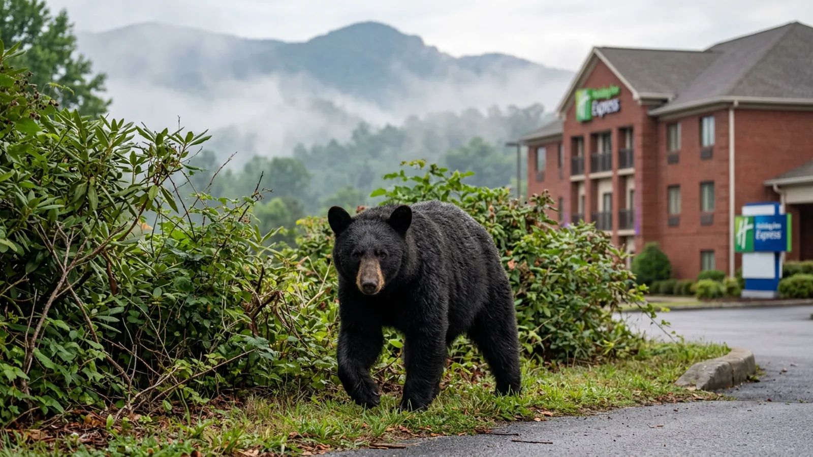 The hedge along the east side of the Holiday Inn Express, Cleveland Road, Tuesday morning. (Photo: Bavarian Brainrot file photo)