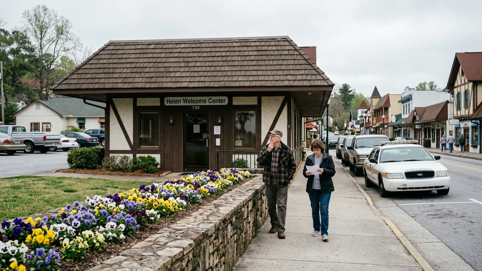 The Helen Welcome Center main visitor desk, Tuesday morning. The current senior staff has been in their roles for, on average, four months. (Photo: Bavarian Brainrot / Margaret Holcomb)