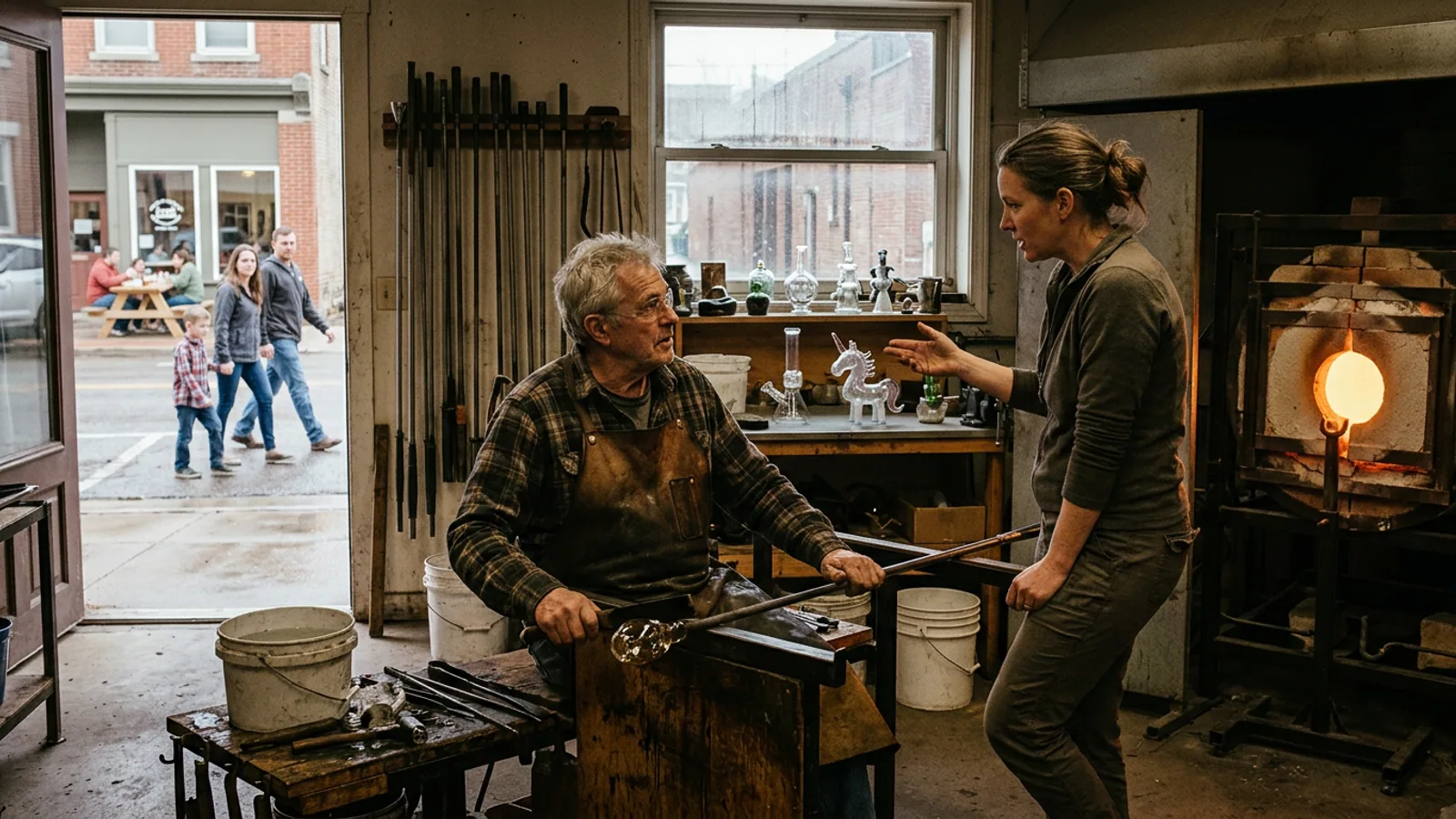 The Bruckenstrasse Glass Studio, photographed from the sidewalk after closing. (Photo: Bavarian Brainrot file photo)