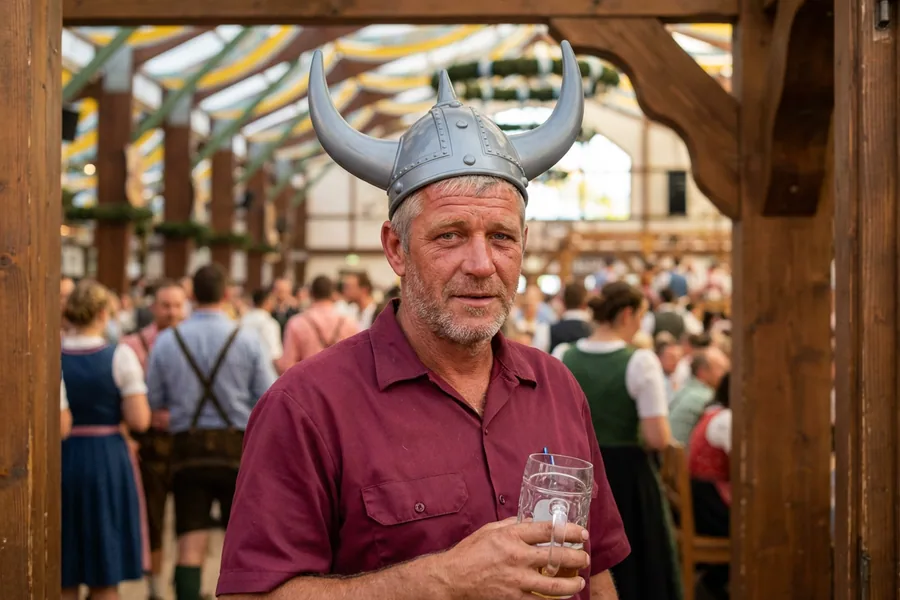 Carl Brendan at the Festhalle gate, Saturday at 2:11 p.m.