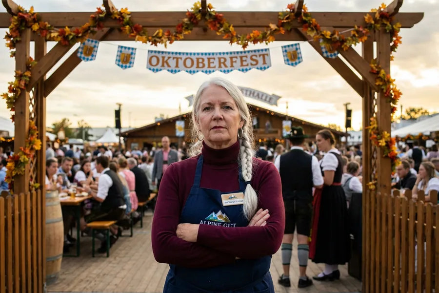 Georgia Hensley at the Festhalle gate, Saturday at 3:29 p.m.
