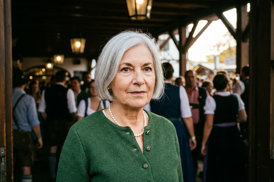 Renate Sommer at the Festhalle interior exit, Saturday at 4:22 p.m.
